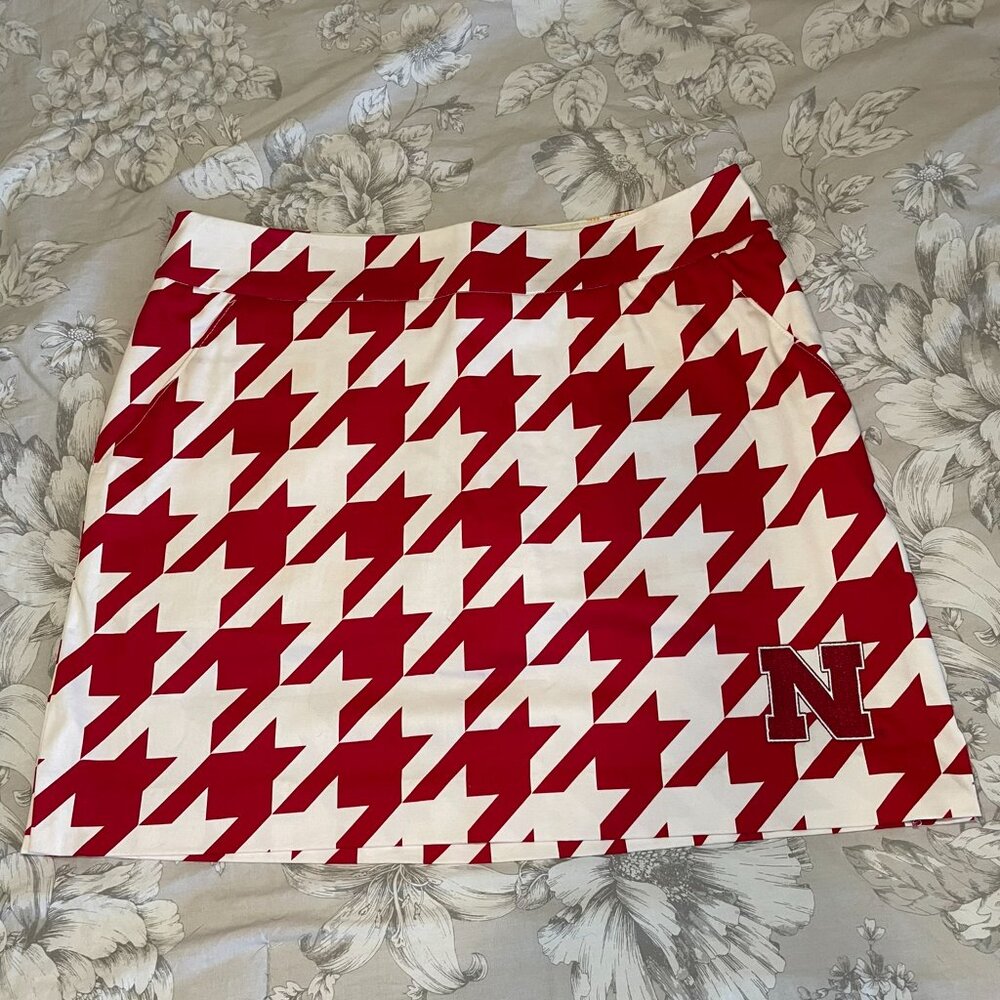 Loudmouth Ladies Nebraska Husker Cornhusker skirt, skort size 8, red white